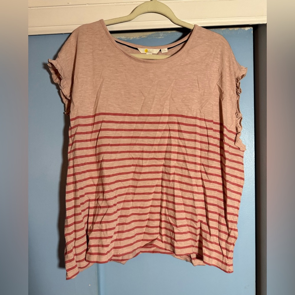 Boden Faye Striped Pink Top - Size 20/22